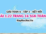 Bài 1.22 SGK Toán 6 tập 1 Kết nối tri thức